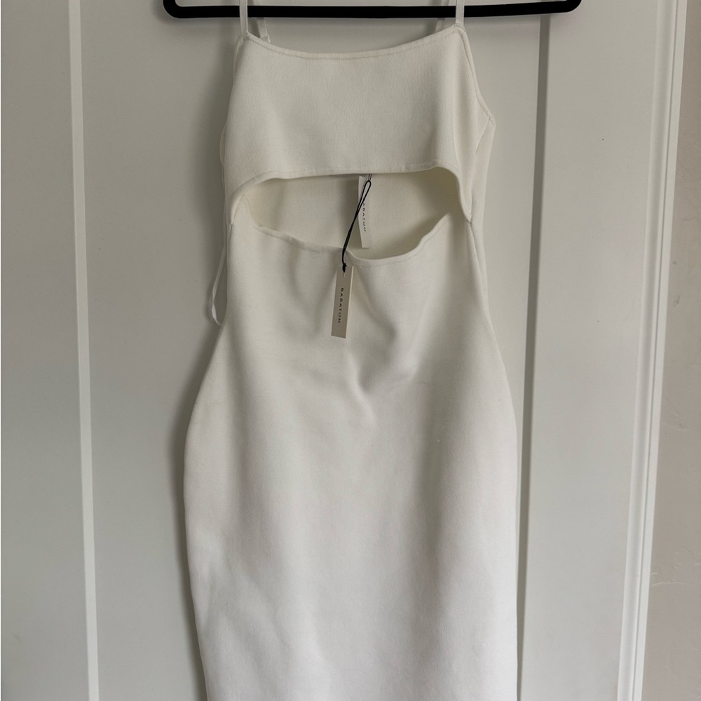 Babaton White Backless Dress